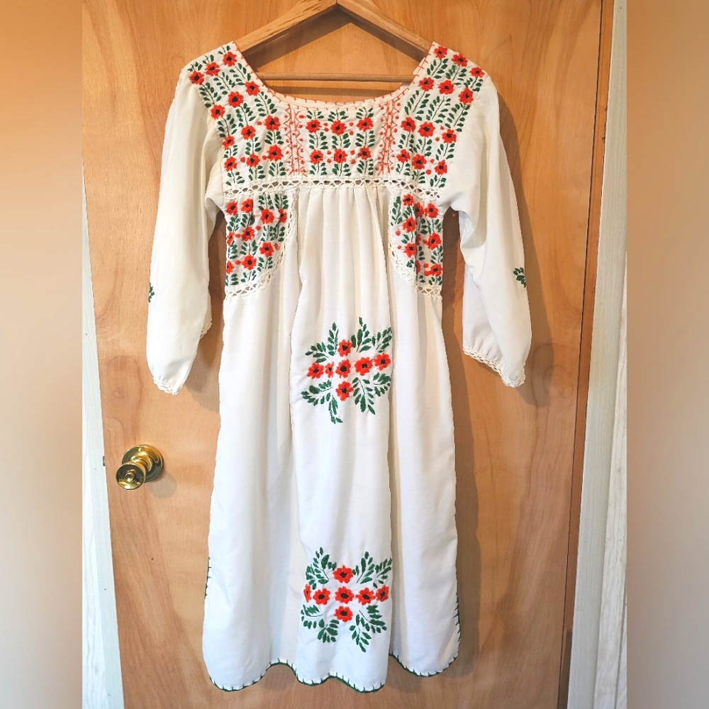 Lovely Peasant Dress Embroidered